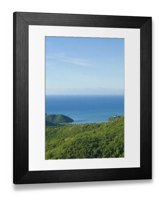 Framed Print : View of south west coast from Boggy Peak, Antigua, West Indies, Caribbean, Central Framed Print : View of south west coast from Boggy Peak, Antigua, West Indies, Caribbean, Central
