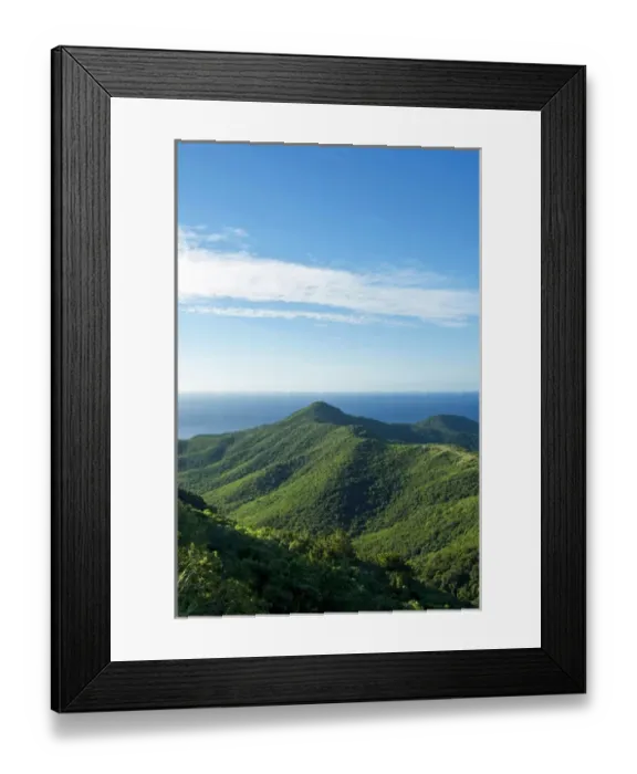 Framed Print : View of south west coast from Boggy Peak, Antigua, West Indies, Caribbean, Central Framed Print : View of south west coast from Boggy Peak, Antigua, West Indies, Caribbean, Central
