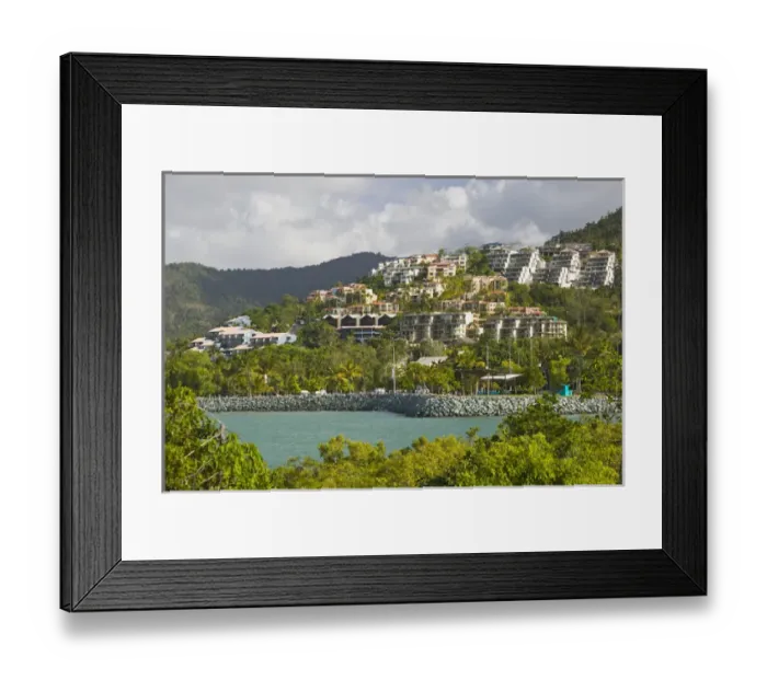 Framed Print : AUSTRALIA, Queensland, Whitsunday Coast, Airlie Beach. Hillside Condos Framed Print : AUSTRALIA, Queensland, Whitsunday Coast, Airlie Beach. Hillside Condos