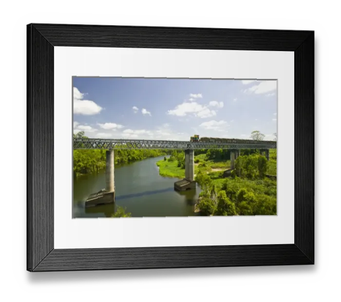 Framed Print : AUSTRALIA, Queensland, Whitsunday Coast, Marian. Pioneer Valley- Sugar Cane Train