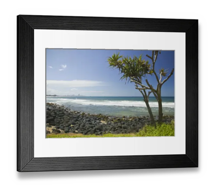Framed Print : AUSTRALIA, Queensland, Gold Coast, Burleigh Heads. Seaside View from Burleigh Head Framed Print : AUSTRALIA, Queensland, Gold Coast, Burleigh Heads. Seaside View from Burleigh Head