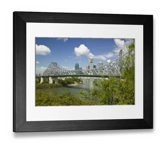 Framed Print : AUSTRALIA, State of Queensland, Brisbane. Story Bridge and central business district