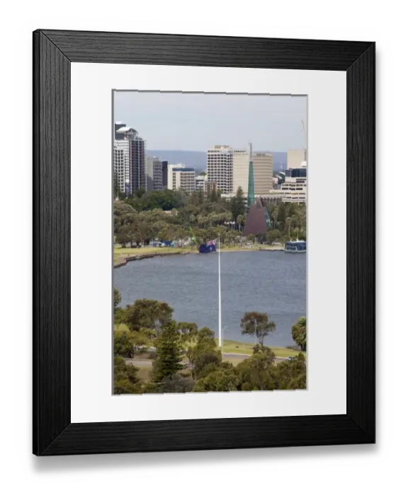 Framed Print : Australia, Western Australia, Perth, Kings Park. Australian flag flapping in the breeze Framed Print : Australia, Western Australia, Perth, Kings Park. Australian flag flapping in the breeze
