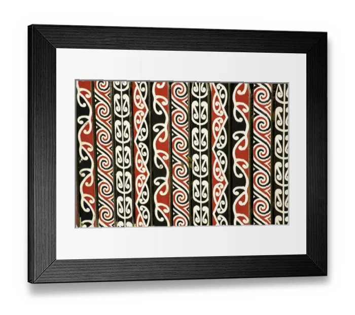 Framed Print : Maori Design on Fence, Government Gardens, Rotorua