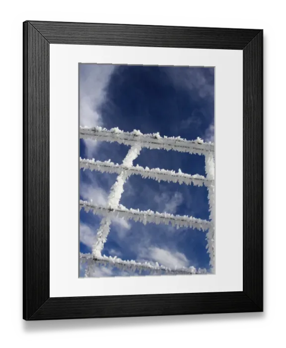 Framed Print : Frosty Wire Fence, Sutton, Otago, South Island, New Zealand Framed Print : Frosty Wire Fence, Sutton, Otago, South Island, New Zealand