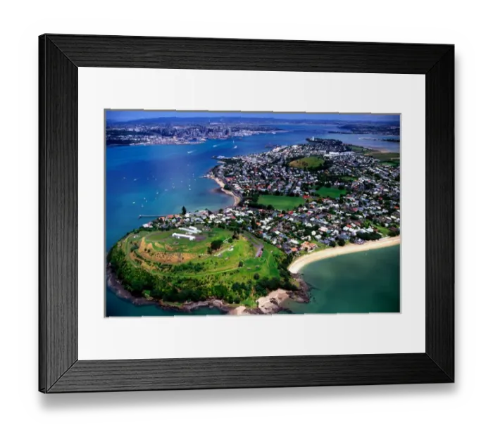 Framed Print : North Head, Devonport & Waitemata Harbour, Auckland - aerial Framed Print : North Head, Devonport & Waitemata Harbour, Auckland - aerial