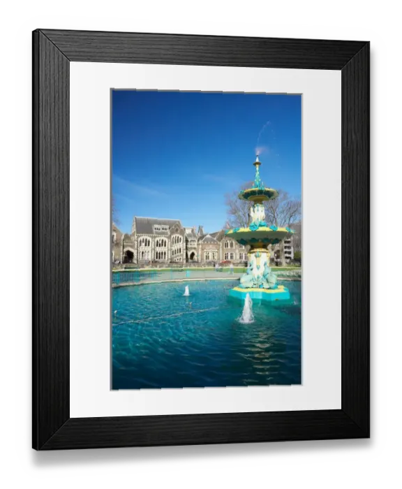 Framed Print : Peacock Fountain, Botanic Gardens, Christchurch, South Island, New Zealand