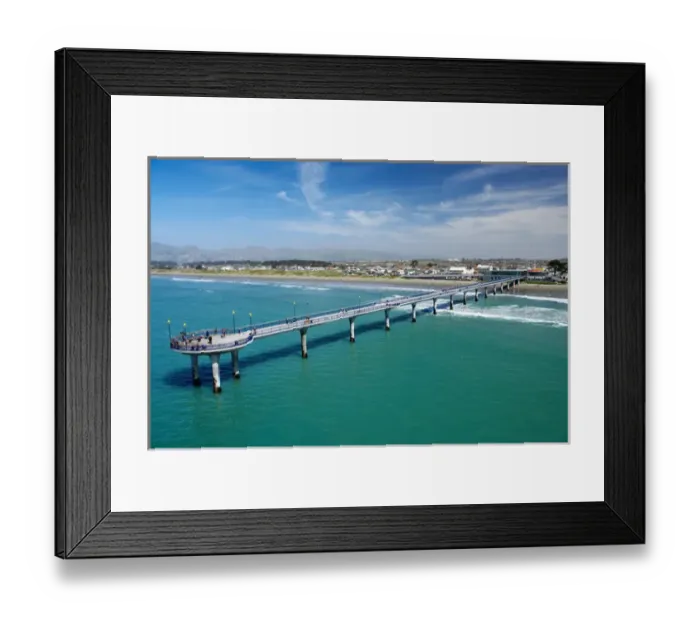 Framed Print : New Brighton Pier, Christchurch, South Island, New Zealand - aerial Framed Print : New Brighton Pier, Christchurch, South Island, New Zealand - aerial