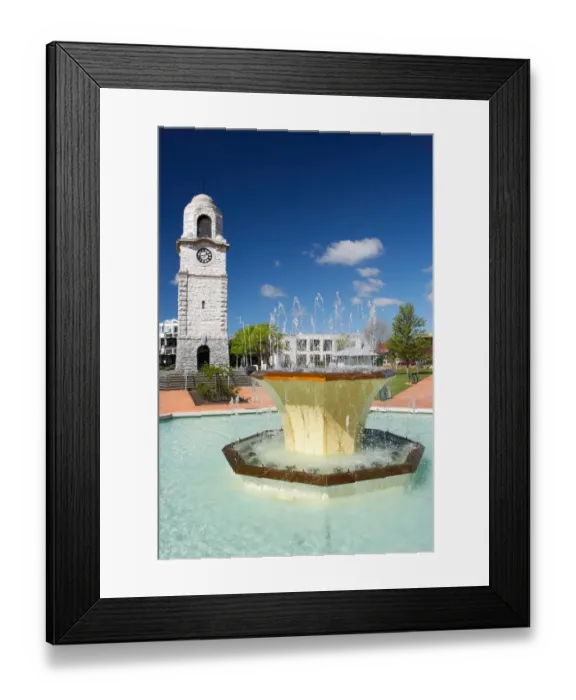 Framed Print : Memorial Clock Tower and Seymour Fountain, Seymour Square, Blenheim, Marlborough Framed Print : Memorial Clock Tower and Seymour Fountain, Seymour Square, Blenheim, Marlborough
