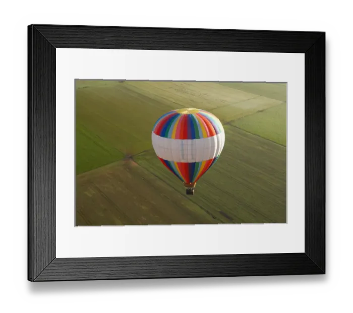 Framed Print : Hot-air Balloon, near Methven, Canterbury Plains, South Island, New Zealand - aerial Framed Print : Hot-air Balloon, near Methven, Canterbury Plains, South Island, New Zealand - aerial