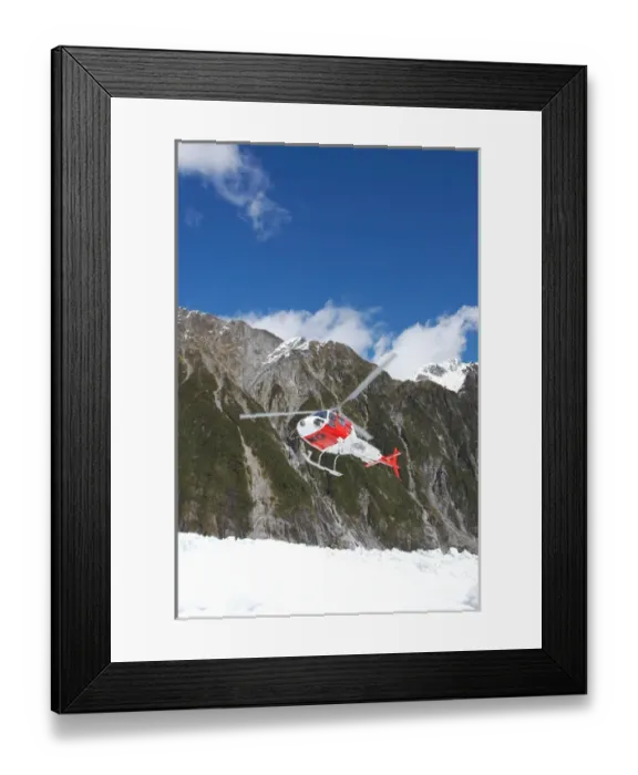 Framed Print : Helicopter, Franz Josef Glacier, West Coast, South Island, New Zealand