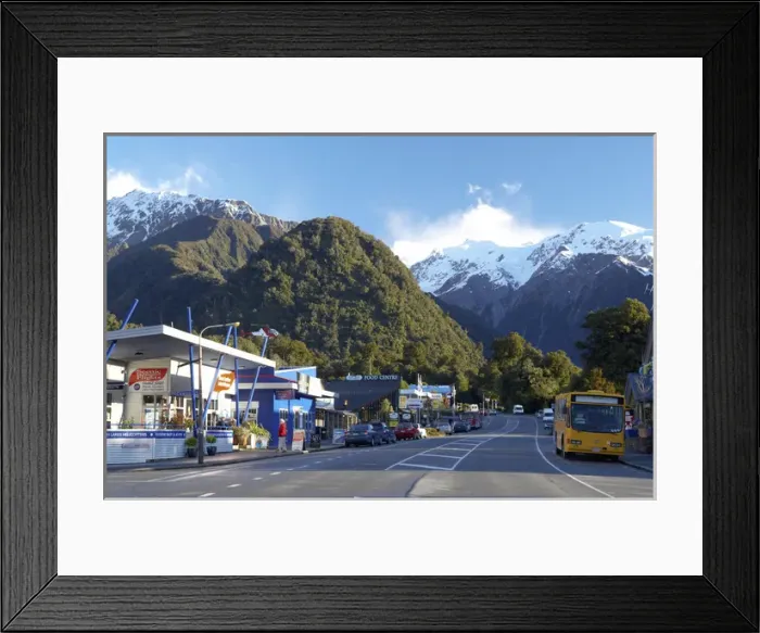 Framed Print : Franz Josef Glacer Township, West Coast, South Island, New Zealand
