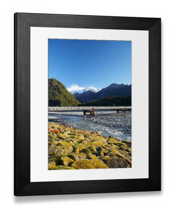 Framed Print : Bridge and Waiho River, near Franz Josef Glacier, West Coast, South Island, New Zealand Framed Print : Bridge and Waiho River, near Franz Josef Glacier, West Coast, South Island, New Zealand