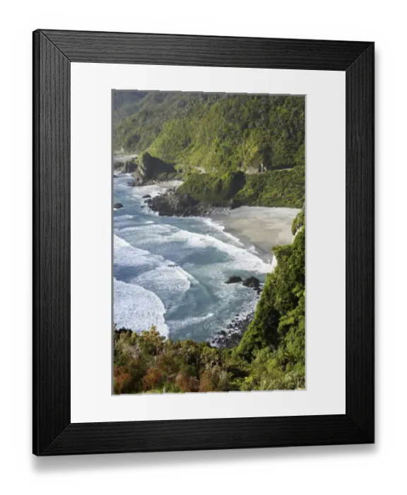 Framed Print : Coastline north of Irimahuwhero Viewpoint, Paparoa National Park, West Coast, South Island