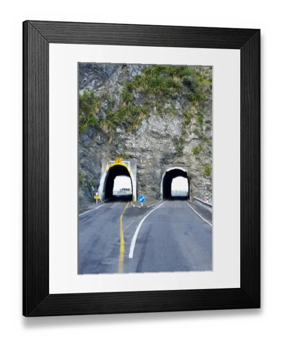 Framed Print : Road Tunnels, Kaikoura Coastal Road, Marlborough, South Island, New Zealand Framed Print : Road Tunnels, Kaikoura Coastal Road, Marlborough, South Island, New Zealand