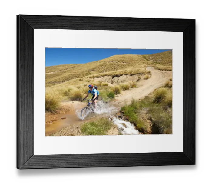 Framed Print : Mountain Bikers, Carrick Track, Carrick Range, Central Otago, South Island, New Zealand