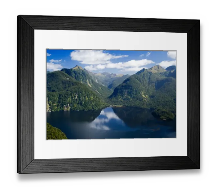 Framed Print : Bradshaw Sound, Fiordland National Park, South Island, New Zealand - aerial