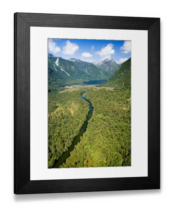 Framed Print : Camelot River and Shoal Bay, Gaer Arm, Bradshaw Sound, Fiordland National Park, South Island Framed Print : Camelot River and Shoal Bay, Gaer Arm, Bradshaw Sound, Fiordland National Park, South Island