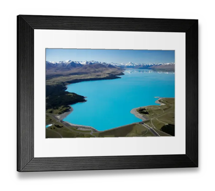 Framed Print : Aoraki / Mt Cook and Lake Pukaki, South Canterbury, South Island, New Zealand - aerial Framed Print : Aoraki / Mt Cook and Lake Pukaki, South Canterbury, South Island, New Zealand - aerial
