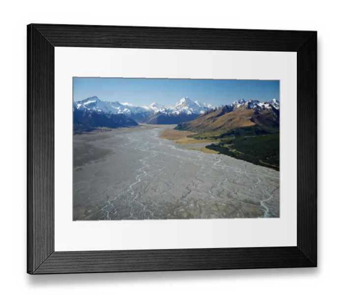 Framed Print : Aoraki / Mt Cook and Tasman River, South Canterbury, South Island, New Zealand - aerial Framed Print : Aoraki / Mt Cook and Tasman River, South Canterbury, South Island, New Zealand - aerial