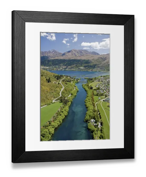 Framed Print : Kawarau River leaving Lake Wakatipu at Frankton, near Queenstown, South Island, New Framed Print : Kawarau River leaving Lake Wakatipu at Frankton, near Queenstown, South Island, New