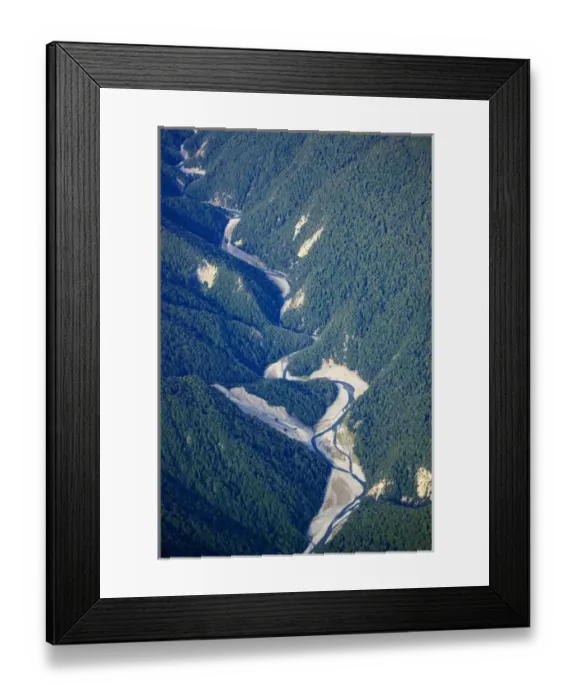 Framed Print : Dingle Burn, near Lake Hawea, South Island, New Zealand - aerial Framed Print : Dingle Burn, near Lake Hawea, South Island, New Zealand - aerial