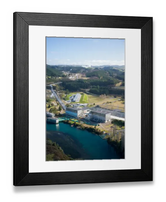 Framed Print : Wairakei Geothermal Power Station and Waikato River, near Taupo, North Island, New Framed Print : Wairakei Geothermal Power Station and Waikato River, near Taupo, North Island, New
