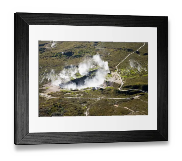 Framed Print : Craters of the Moon Thermal Area, near Taupo, North Island, New Zealand - aerial Framed Print : Craters of the Moon Thermal Area, near Taupo, North Island, New Zealand - aerial