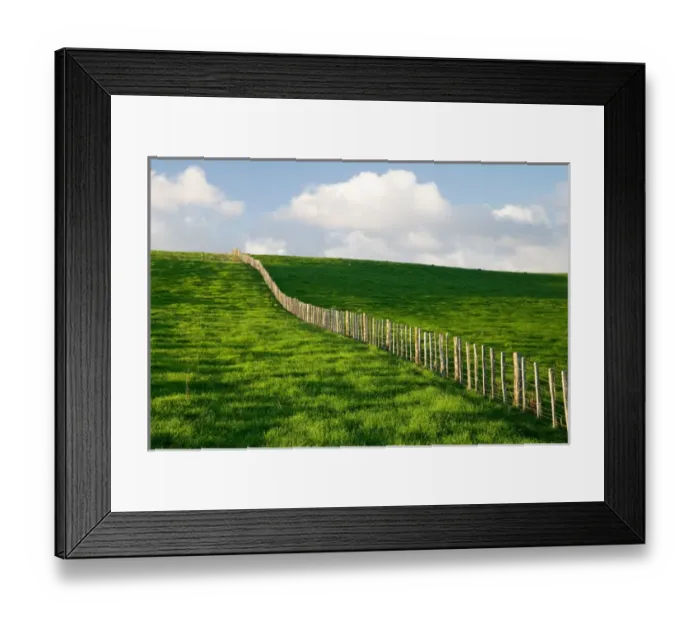Framed Print : Fence Line and Paddock, near Wanganui, North Island, New Zealand Framed Print : Fence Line and Paddock, near Wanganui, North Island, New Zealand