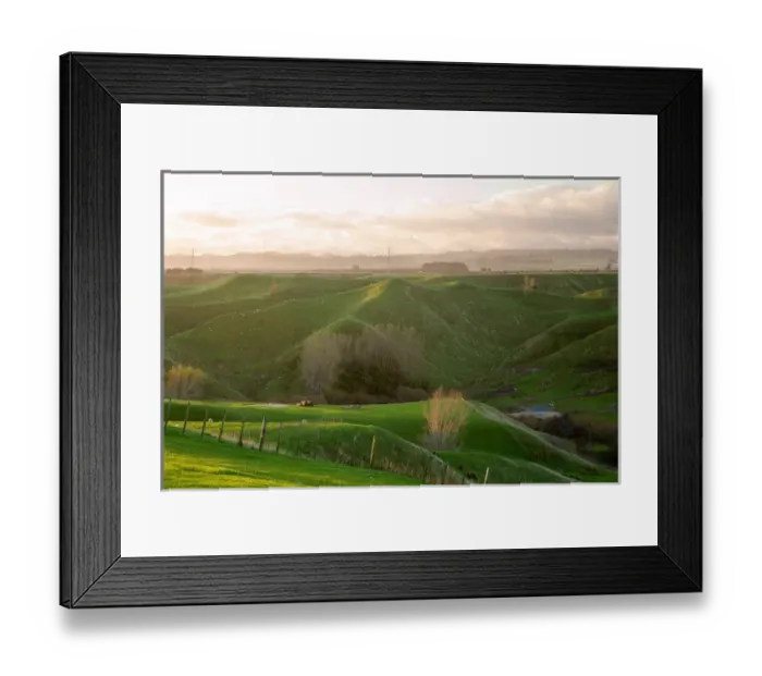 Framed Print : Farmland near Wanganui, North Island, New Zealand Framed Print : Farmland near Wanganui, North Island, New Zealand
