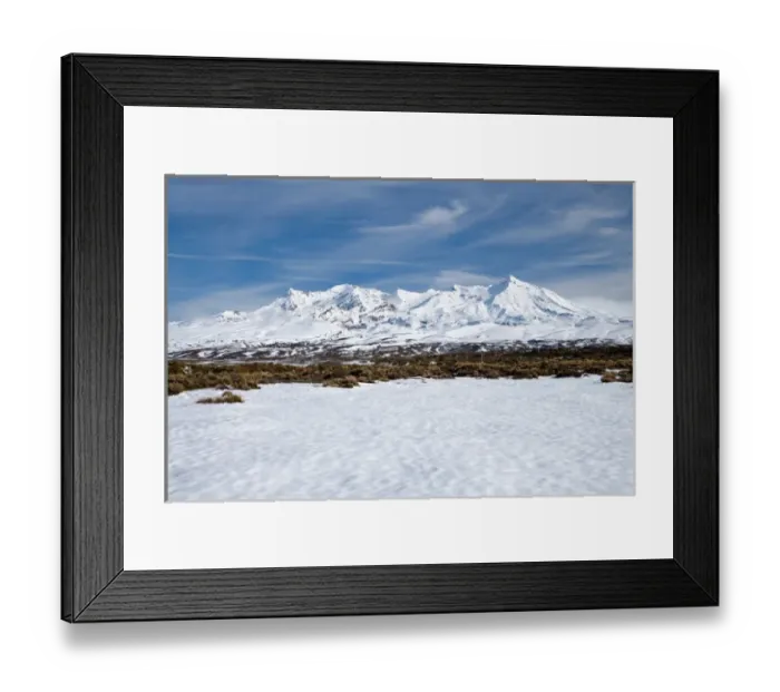 Framed Print : Rangipo Desert and Mt Ruapehu, Central Plateau, North Island, New Zealand