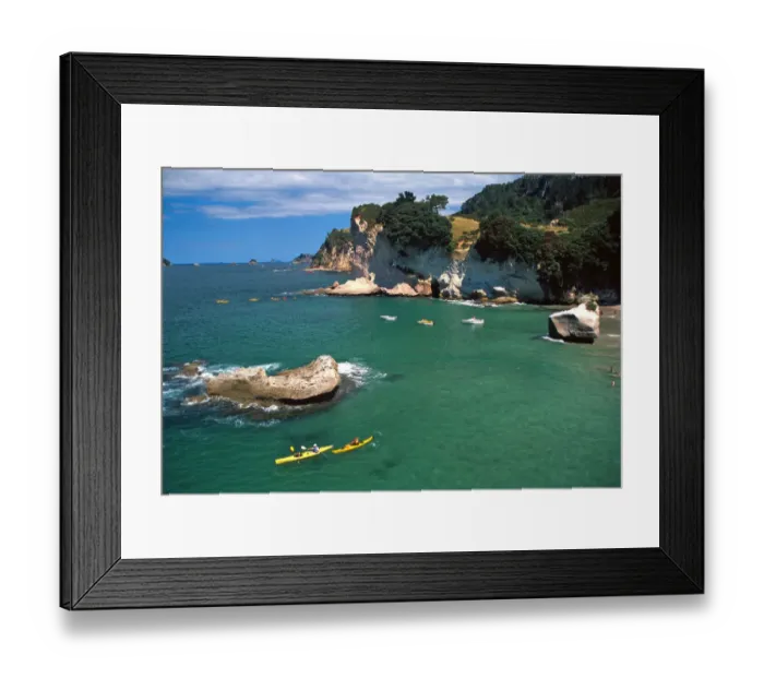 Framed Print : Kayaks, Cathedral Cove, Coromandel Peninsula Framed Print : Kayaks, Cathedral Cove, Coromandel Peninsula