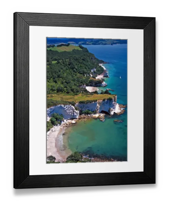 Framed Print : Stingray Bay, Coromandel Peninsula - aerial Framed Print : Stingray Bay, Coromandel Peninsula - aerial