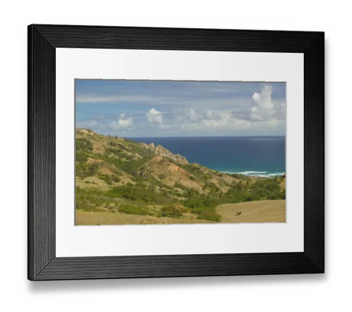 Framed Print : BARBADOS, North East Coast, Chalky Mount, View of Cattle Wash Beach from Chalky Mount