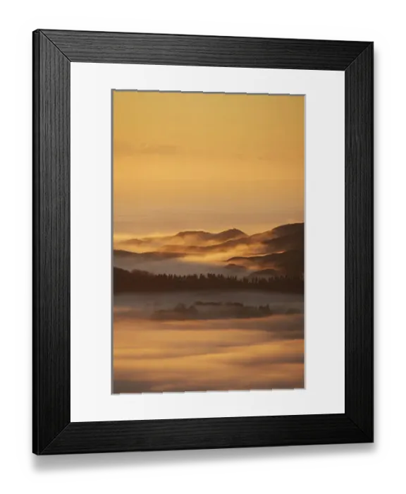 Framed Print : View from Te Mata Peak and Early Light on Morning Mist, Hawkes Bay, North Island Framed Print : View from Te Mata Peak and Early Light on Morning Mist, Hawkes Bay, North Island