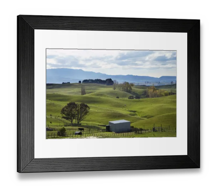 Framed Print : Farmland, Napier - Taihape Road, Hawkes Bay, North Island, New Zealand