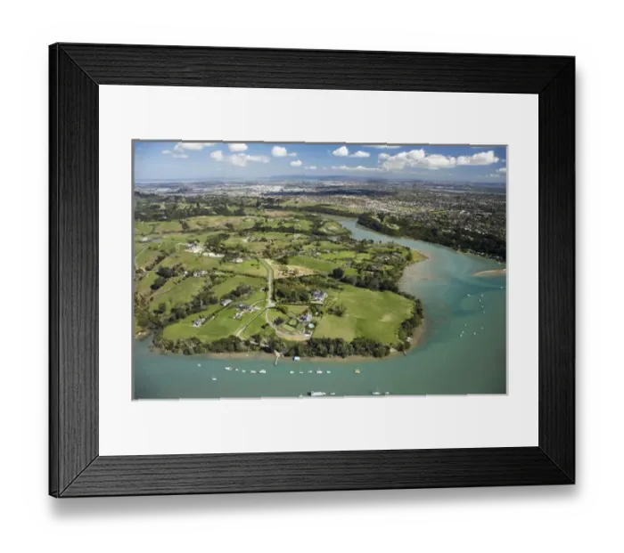 Framed Print : Mangemangeroa Creek, Auckland, North Island, New Zealand - Aerial