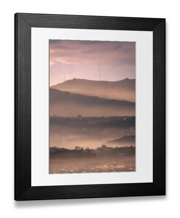 Framed Print : Early Morning over Dunedin and Otago Peninsula