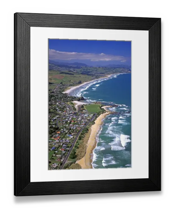 Framed Print : Brighton, near Dunedin - aerial