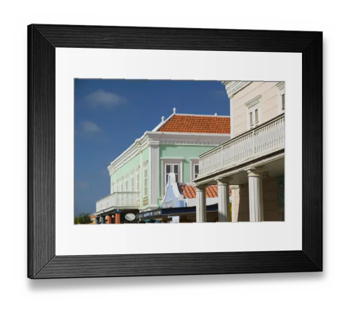 Framed Print : ABC Islands - BONAIRE - Kralendijk: Downtown Buildings / Kaya Grande Framed Print : ABC Islands - BONAIRE - Kralendijk: Downtown Buildings / Kaya Grande