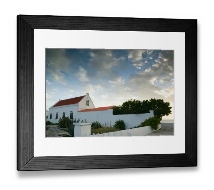 Framed Print : ABC Islands - BONAIRE - Pink Beach: Old Estate House  /  Sunset