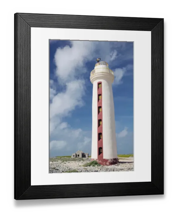 Framed Print : ABC Islands - BONAIRE - Lacre Punt: Willemstoren Lighthouse / South End / Daytime Framed Print : ABC Islands - BONAIRE - Lacre Punt: Willemstoren Lighthouse / South End / Daytime