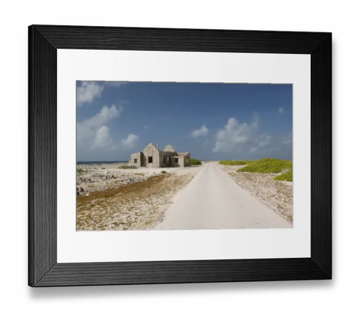 Framed Print : ABC Islands - BONAIRE - Lacre Punt: Willemstoren Lighthouse Keepers Cottage