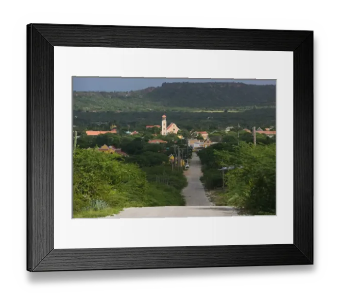 Framed Print : ABC Islands - BONAIRE - Rincon: High Vantage View of Rincon Town Framed Print : ABC Islands - BONAIRE - Rincon: High Vantage View of Rincon Town
