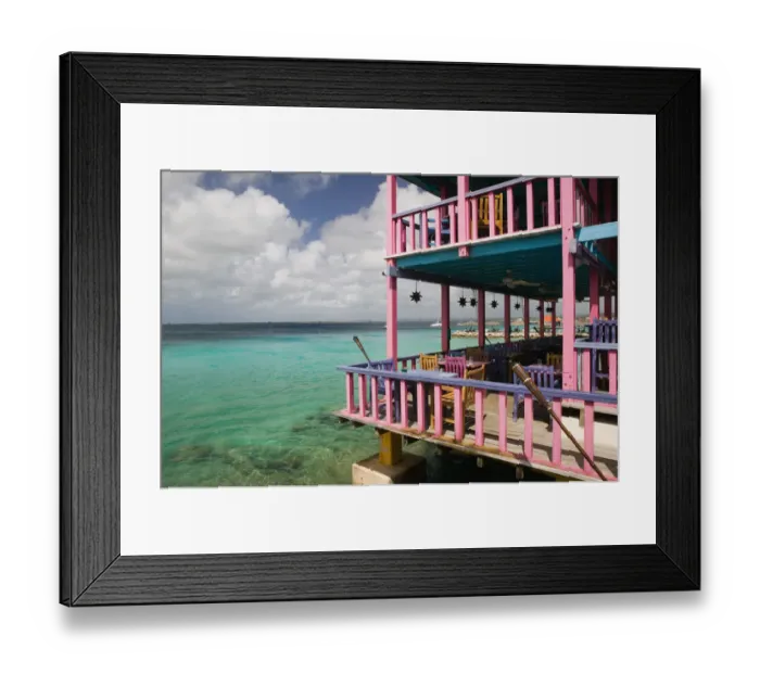 Framed Print : ABC Islands - BONAIRE - Kralendijk: Colorful Building at the Divi Flamingo Resort