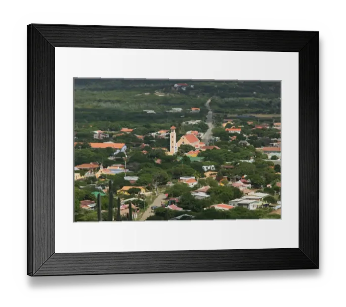 Framed Print : ABC Islands - BONAIRE - Rincon: High Vantage View of Rincon Town Framed Print : ABC Islands - BONAIRE - Rincon: High Vantage View of Rincon Town
