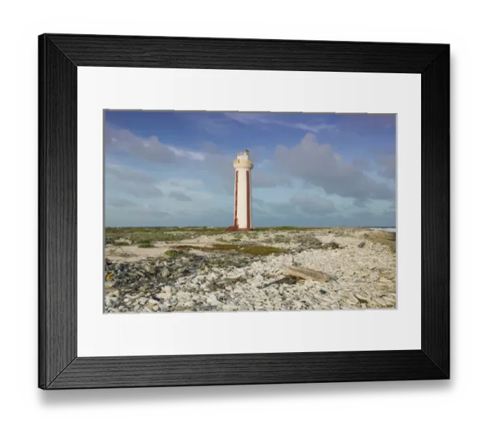Framed Print : ABC Islands - BONAIRE - Lacre Punt: Willemstoren Lighthouse  /  South End  /  Sunset