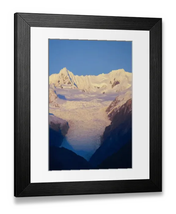 Framed Print : Alpenglow on Fox Glacier Neve, West Coast, South Island, New Zealand