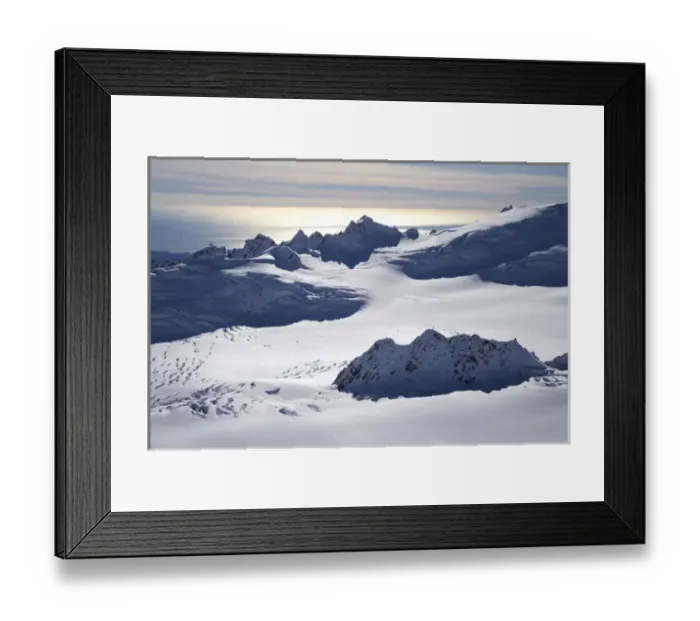 Framed Print : Chamberlin Snowfield and Mackay Rocks, above Franz Josef Glacier, West Coast, South Island