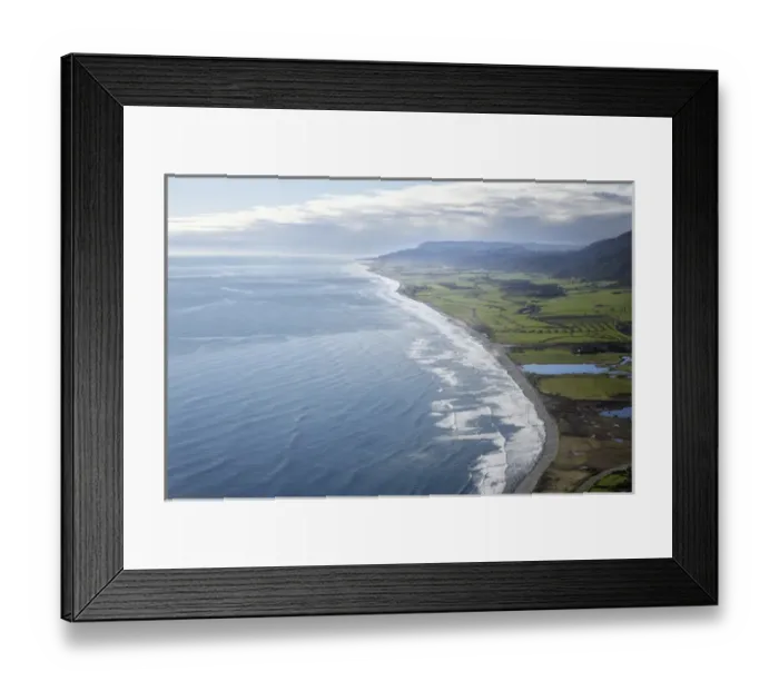 Framed Print : Pakiroa Beach, near Punakaiki, West Coast, South Island, New Zealand - aerial Framed Print : Pakiroa Beach, near Punakaiki, West Coast, South Island, New Zealand - aerial